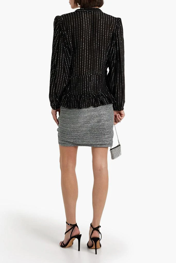 IRO Silga metallic fil coupé chiffon peplum blouse 3