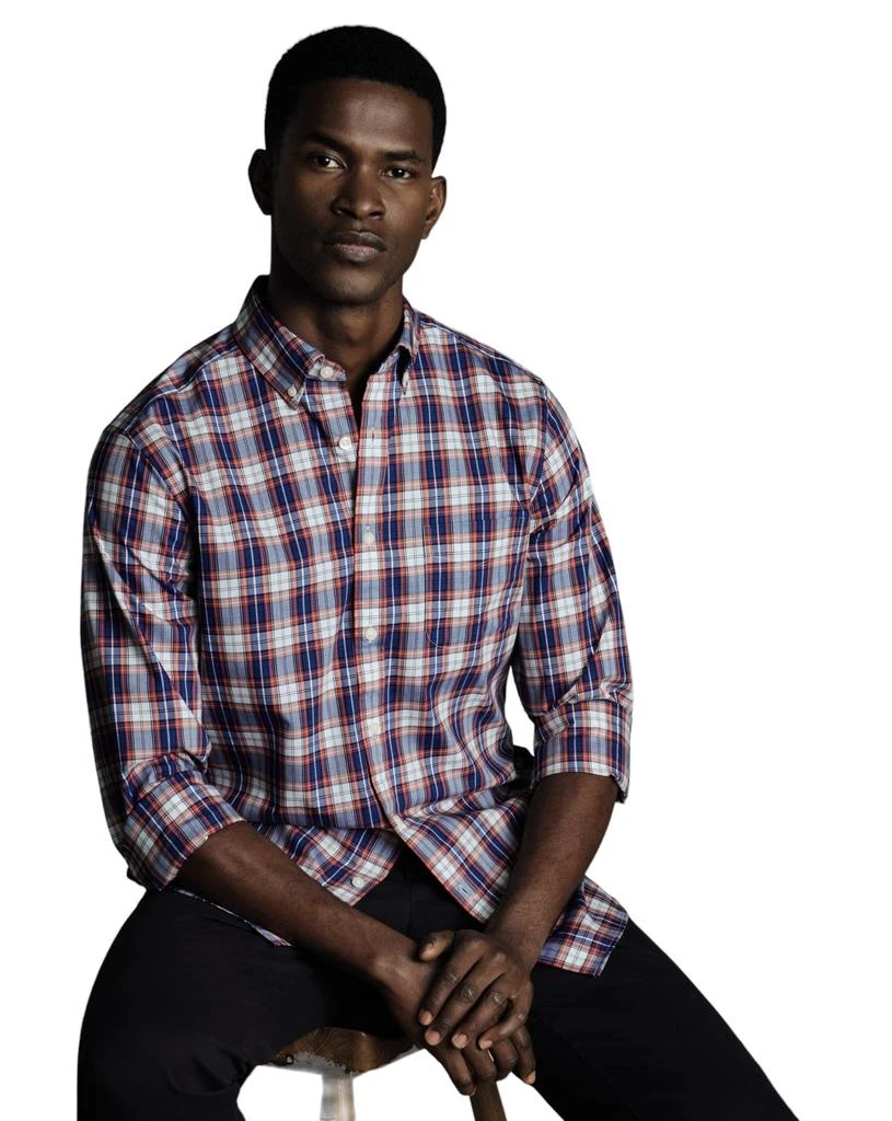 Charles Tyrwhitt Men's Slim Fit Button-Down Collar Non-Iron Stretch Poplin Check Shirt 8