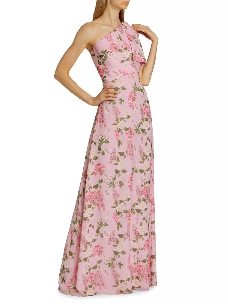 Sachin & Babi Chelsea Floral One-Shoulder Gown 4