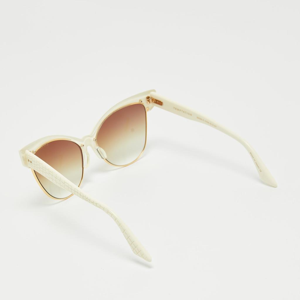 Dita Off White/brown Gradient Temptation Cat Eye Sunglasses