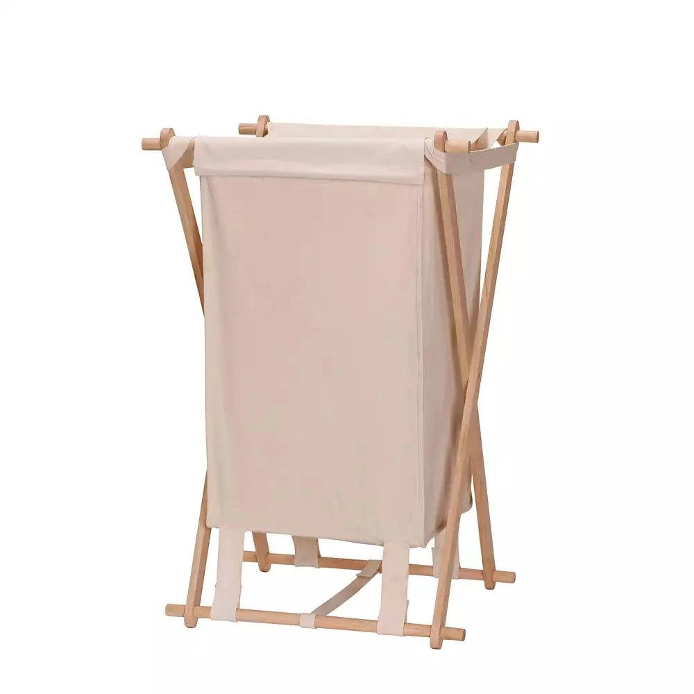 Household Essentials Collapsible Wood X-Frame Laundry Hamper 1