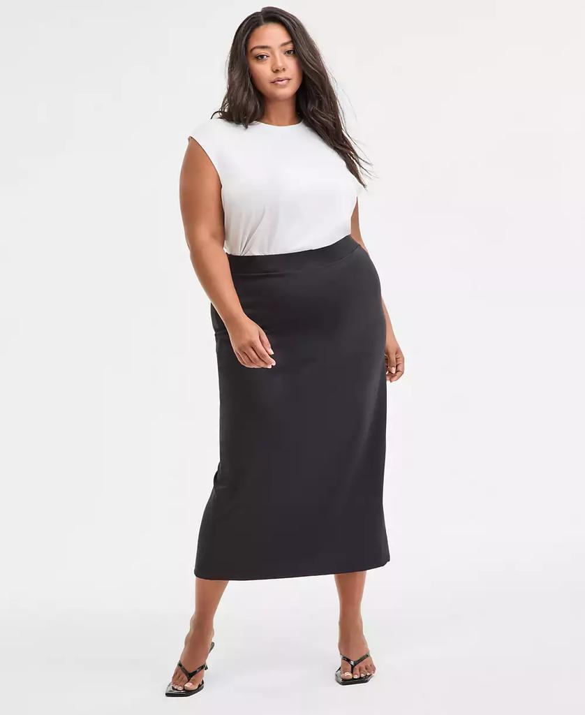 Bar III Trendy Plus Size Midi Skirt, Exclusively at Macy's