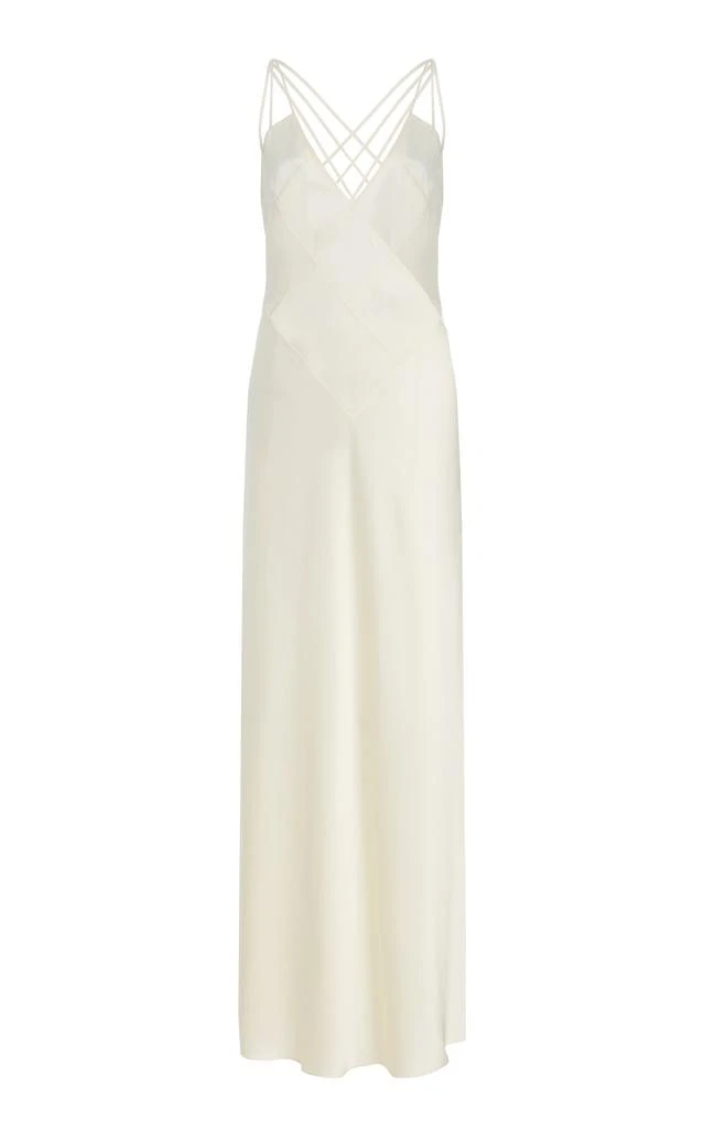 strapless open back dress Yellow V Neck Open Back Satin Prom Dresses