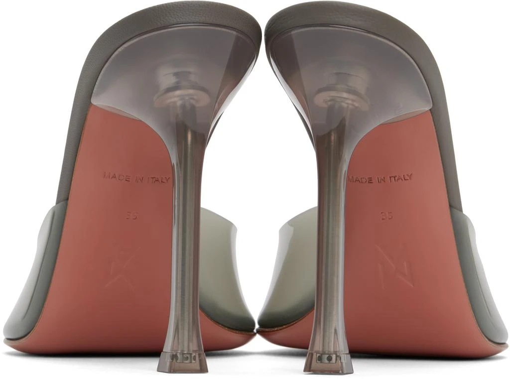 Amina Muaddi Gray Alexa Glass Slipper 105 Heeled Sandals 2