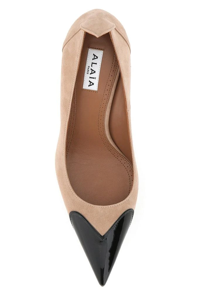 Alaia Skin pink suede Coeur pumps 3