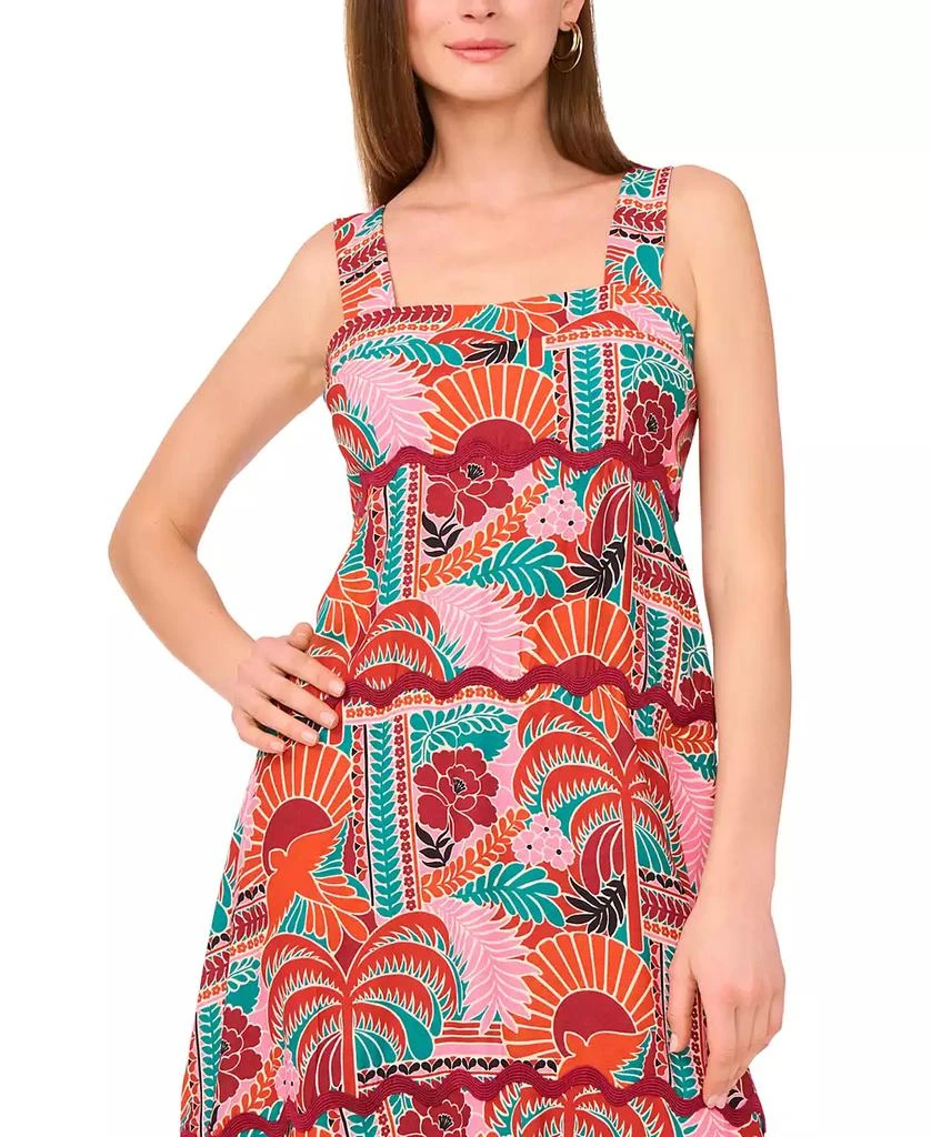 Vince Camuto Women's Embroidered-Trim Square-Neck Smocked-Back Sleeveless Maxi Dress 2