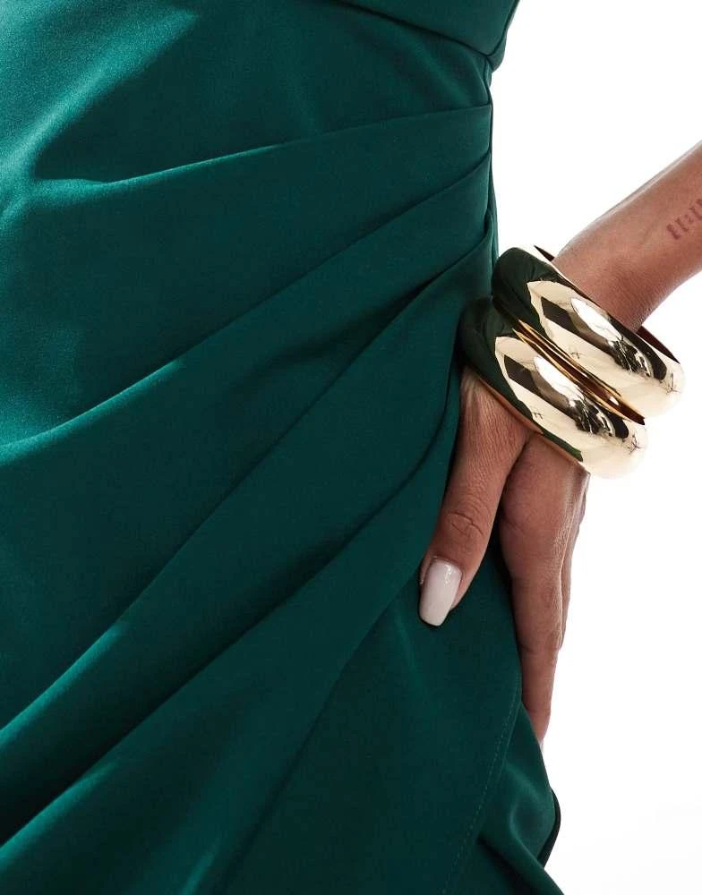 Jarlo Jarol off the shoulder slit maxi dress in emerald 3