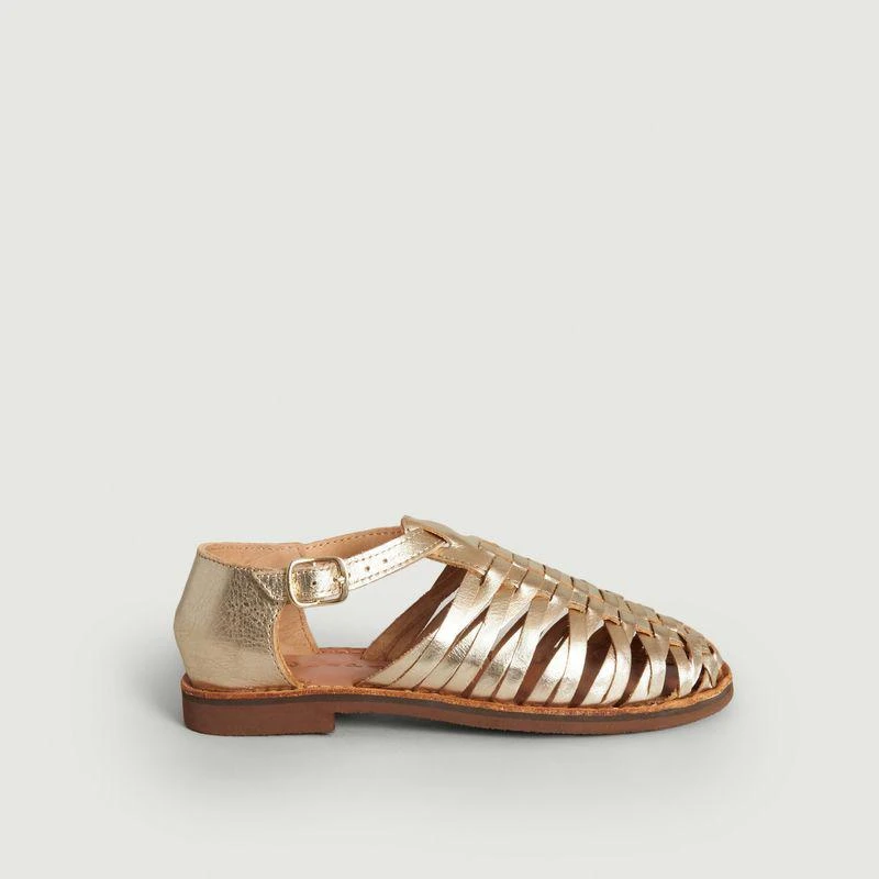 Mapache Medusa sandals in cowhide leather Champagne MAPACHE 3