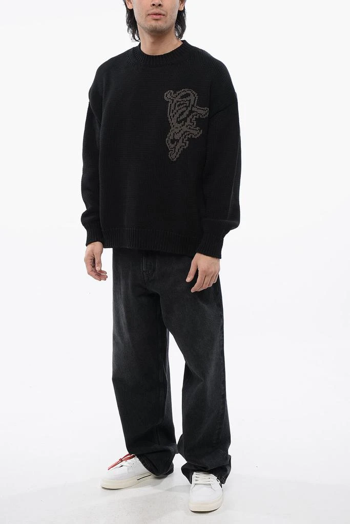 Off-White Off-White Cotton NATURE LOVER Crewneck Sweater 4