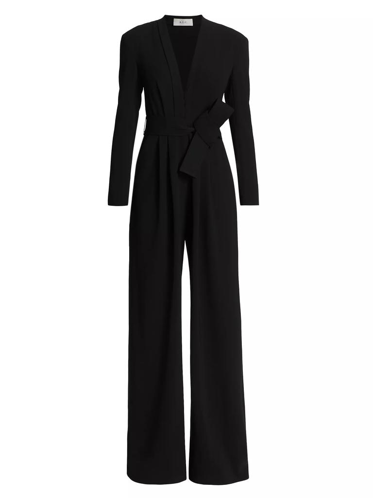 A.L.C. Kieran II Belted Crepe Wide-Leg Jumpsuit