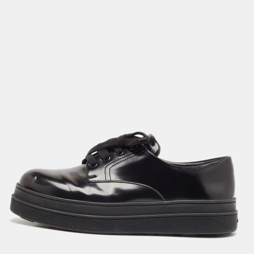 Prada Prada Black Leather Lace Up Oxford Sneakers Size 41 1