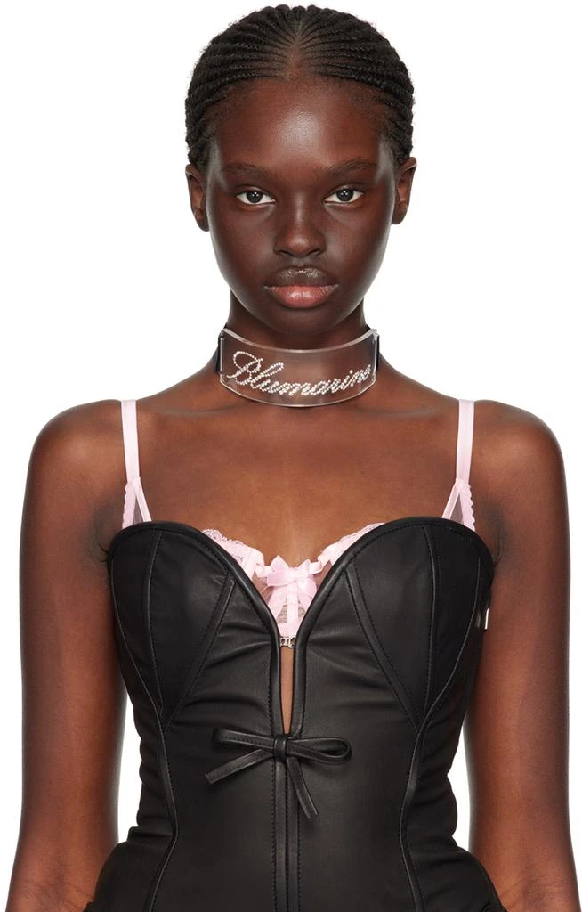 Blumarine Black & Transparent Plexi Scritta Choker 2