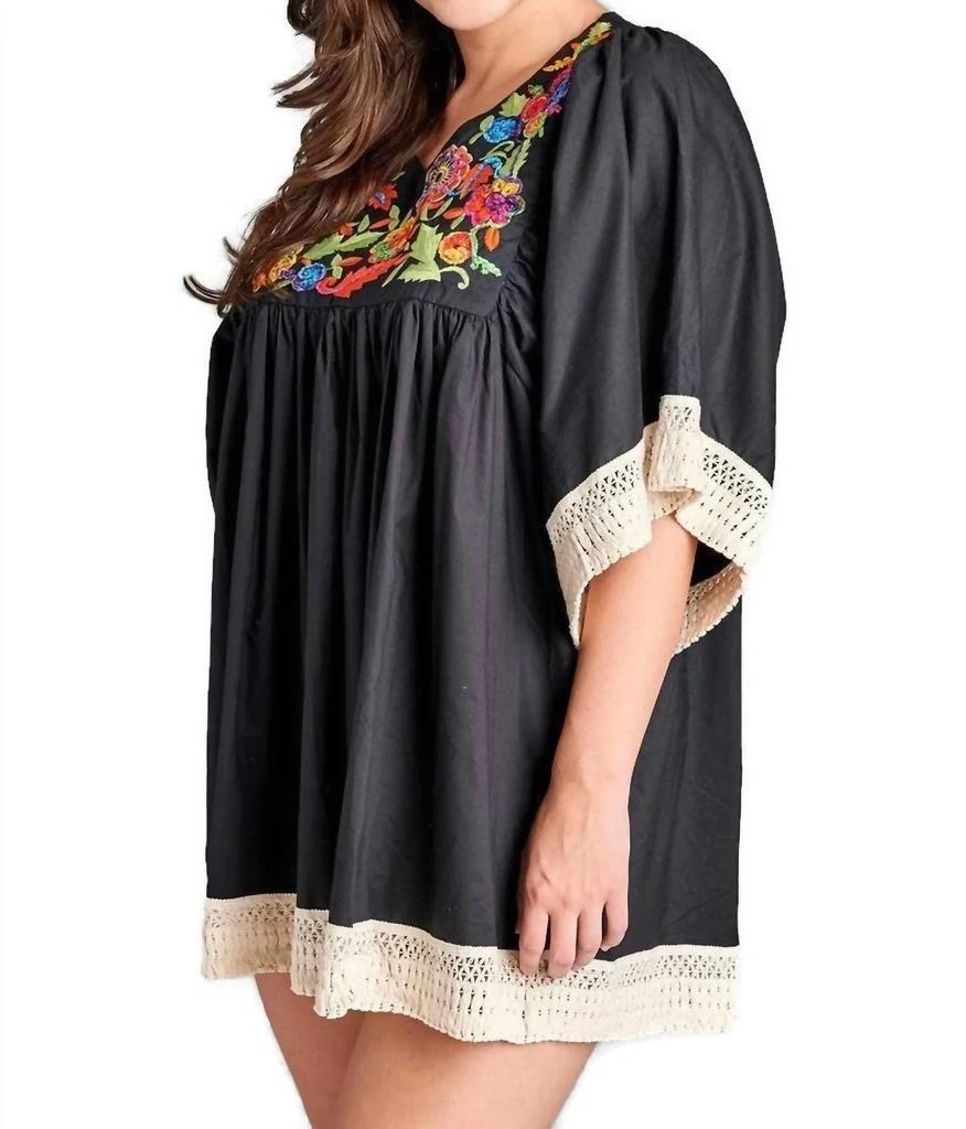velzera embroidered dress umgee velzera embroidered bell sleeve dress 2XL main image 1