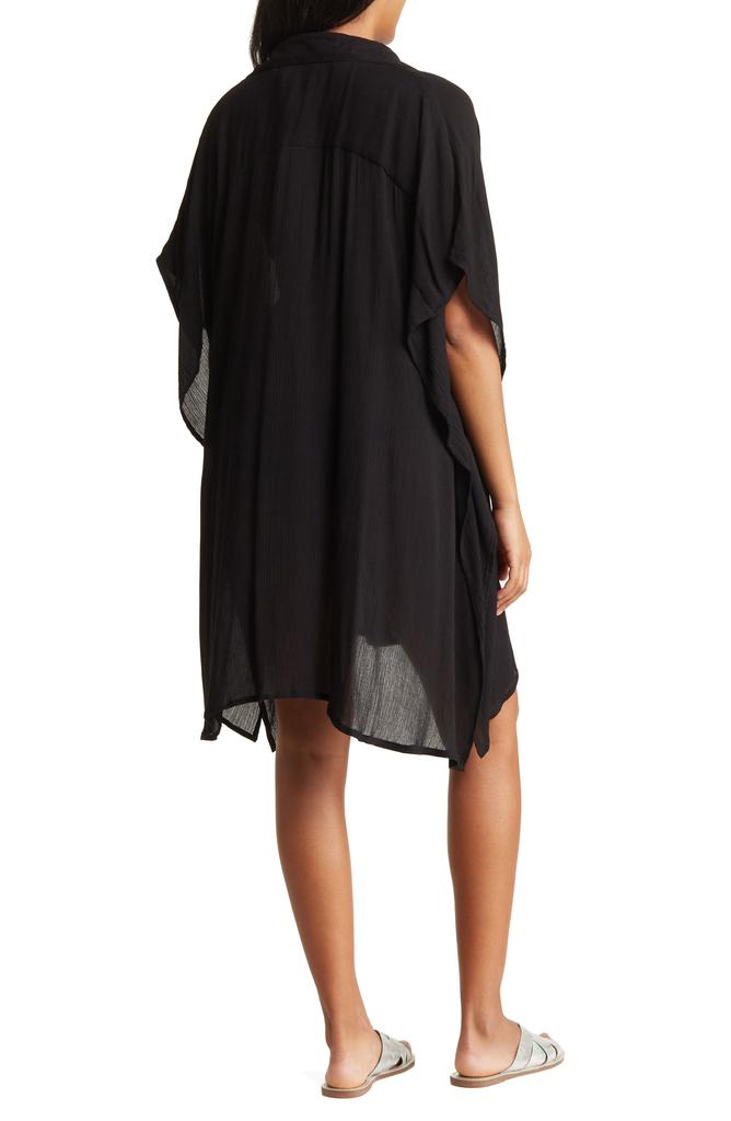 BOHO ME Sharkbite Button-Up Coverup