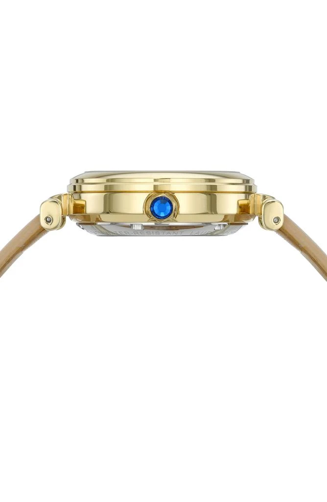 Porsamo Bleu Laura White Topaz Automatic Leather Strap Watch, 36mm 4