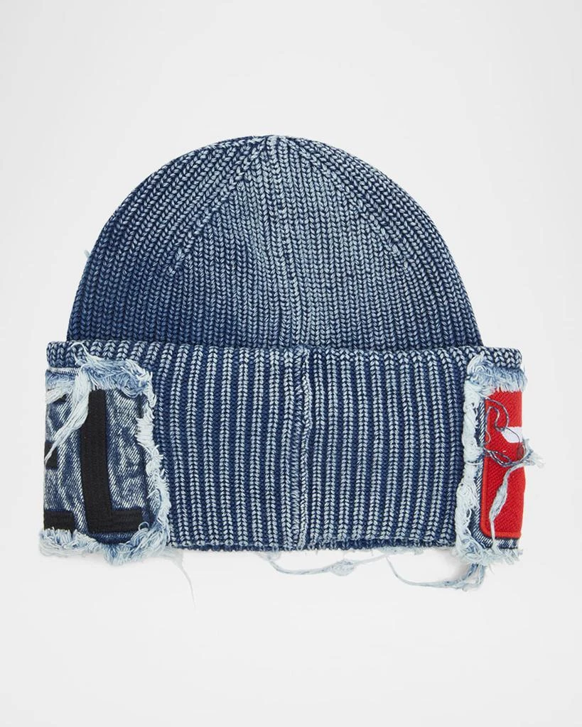 Diesel Men's K-Frok Frayed Logo Beanie Hat 2