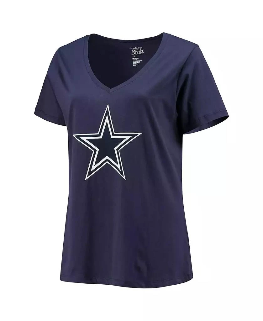 Fanatics Women's CeeDee Lamb Navy Dallas Cowboys Plus Size Name and Number V-Neck T-shirt 3