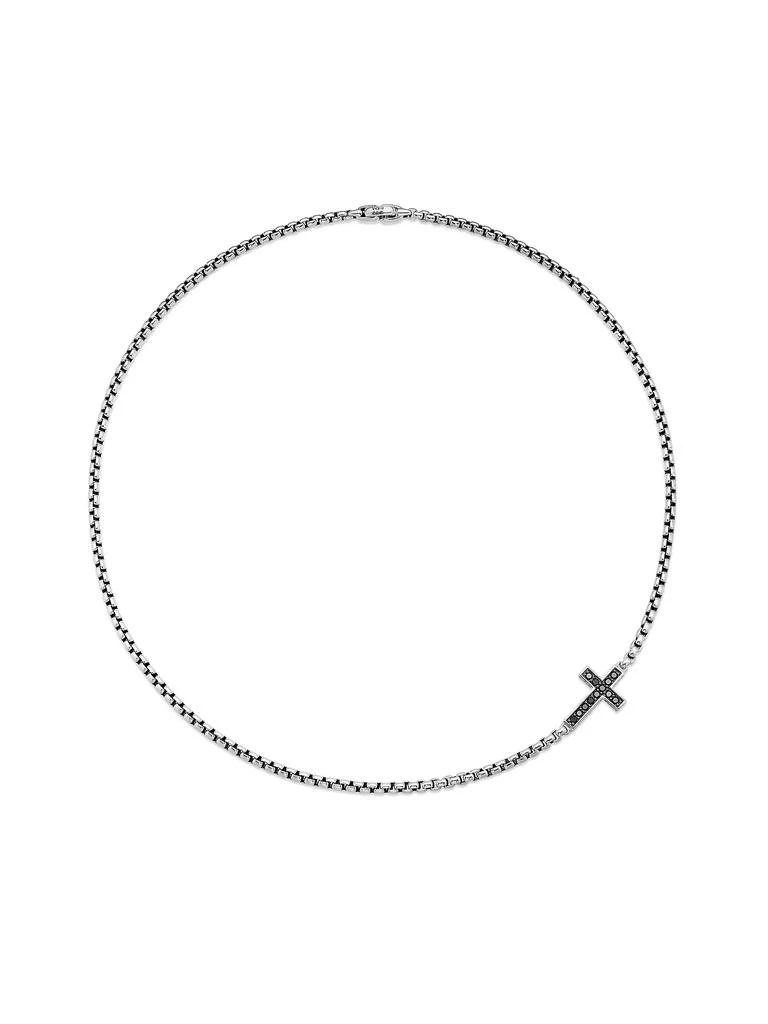 David Yurman Streamline® Cross Station Necklace with Pavé Black Diamonds 4