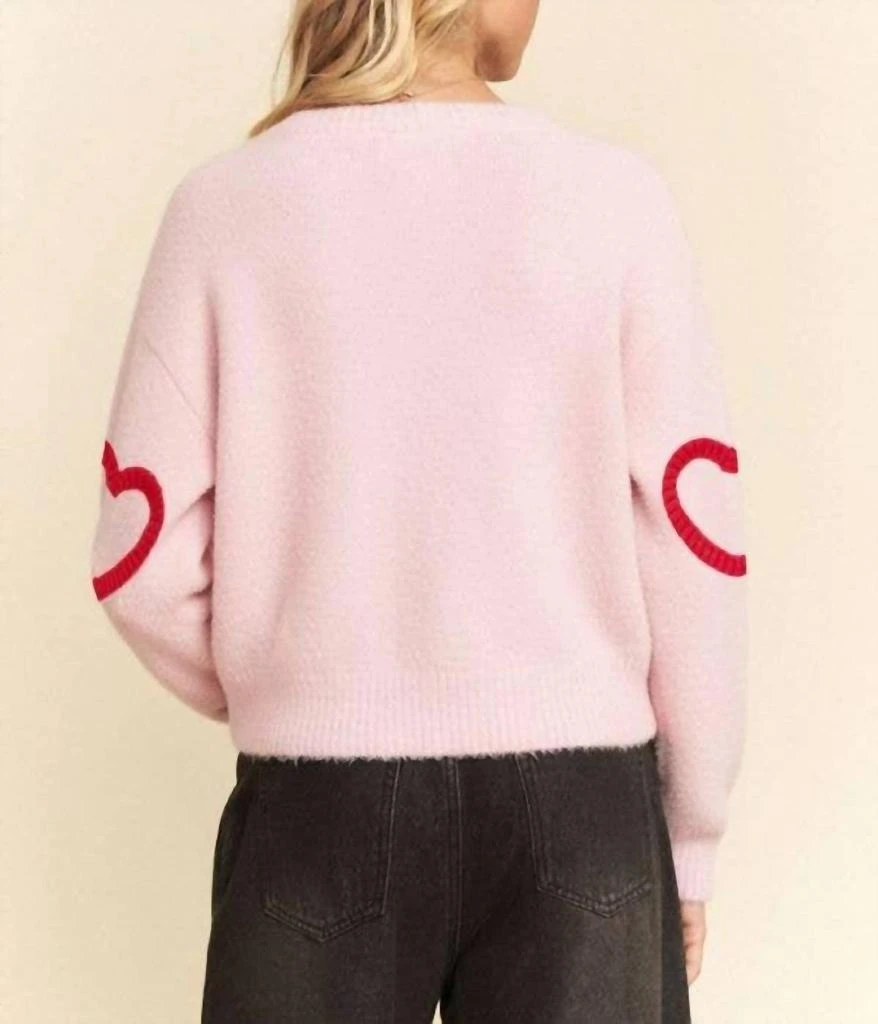 DAVI 
DANI Davi 
Dani - Fuzzy Heart Pattern Soft Texture Cardigan - Plus 2