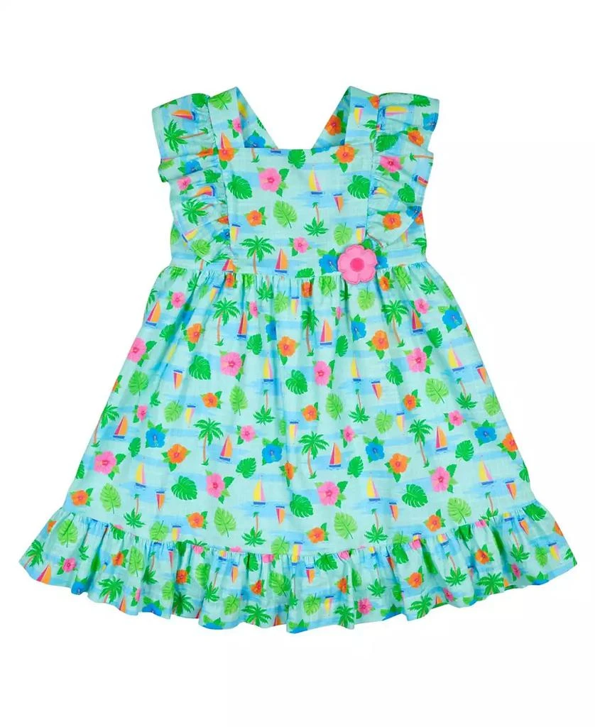 Florence Eiseman Big Girls Printed Linen Look Dress With Flower