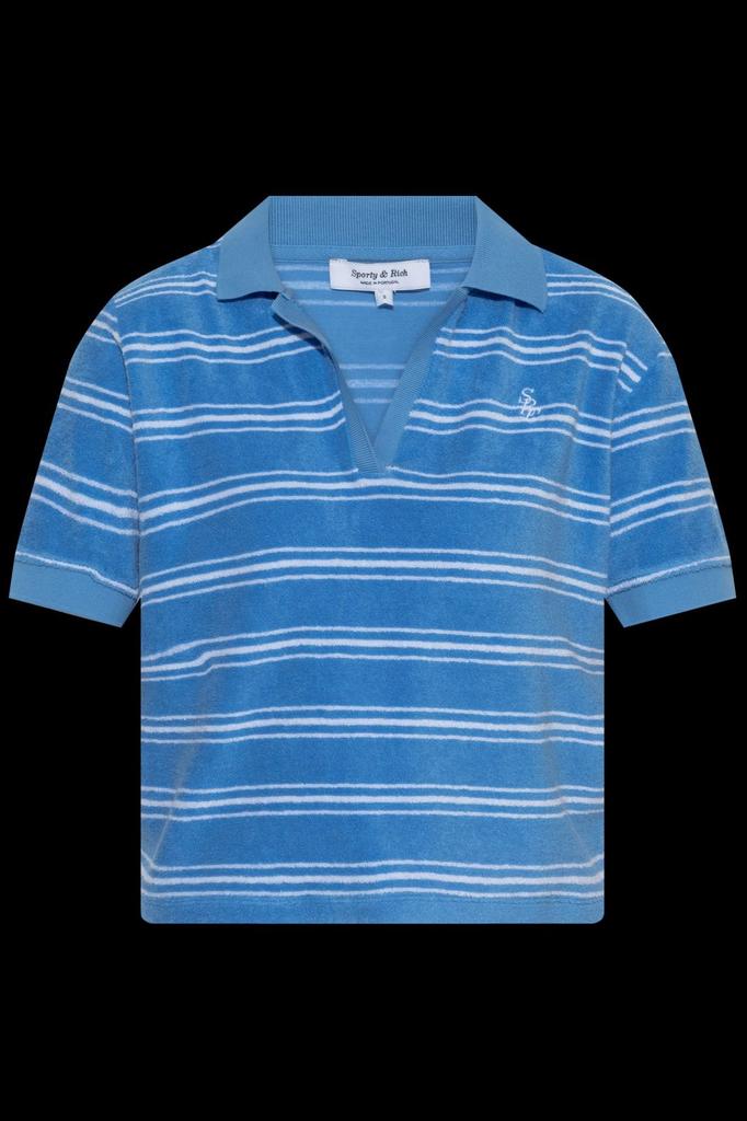 Sporty & Rich Sporty & Rich Striped Short-Sleeved Polo Top