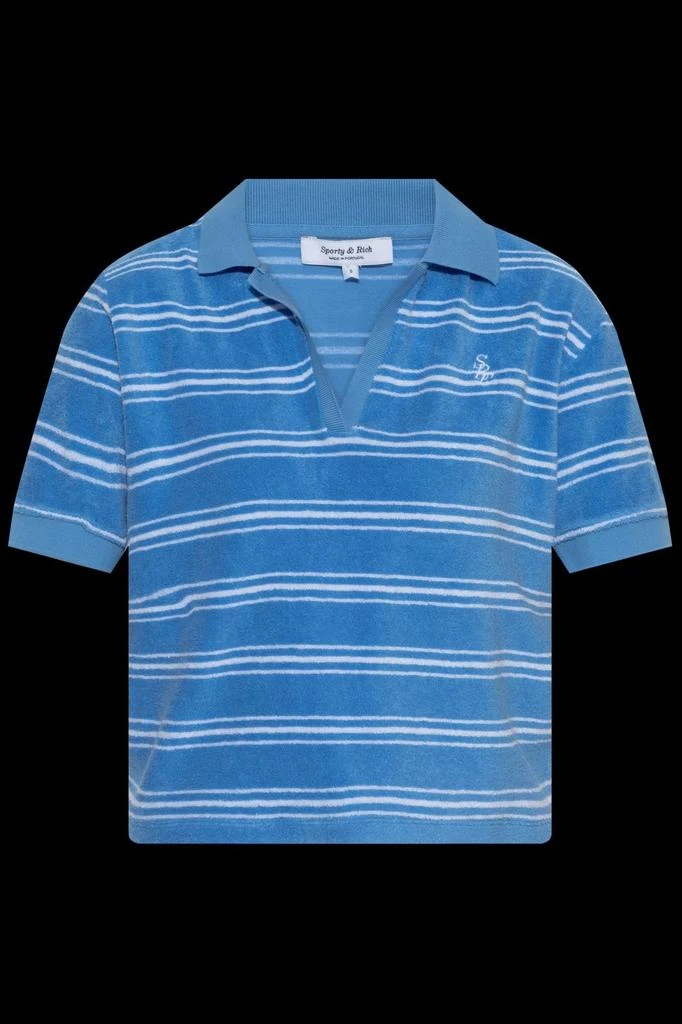 Sporty & Rich Sporty & Rich Striped Short-Sleeved Polo Top 1