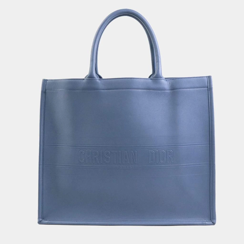 Dior Dior Blue Leather Large Book Tote Bag 1