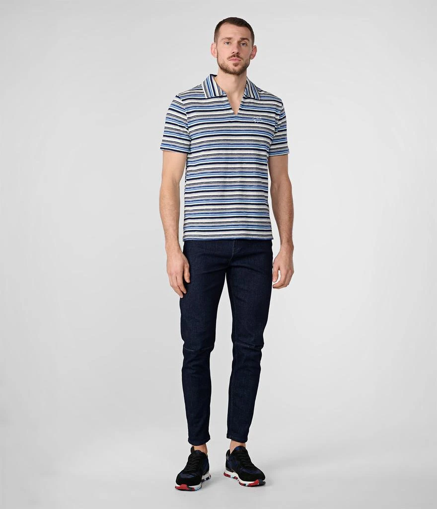 Karl Lagerfeld Paris TEXTURED STRIPE SHORT SLEEVE HENLEY 4