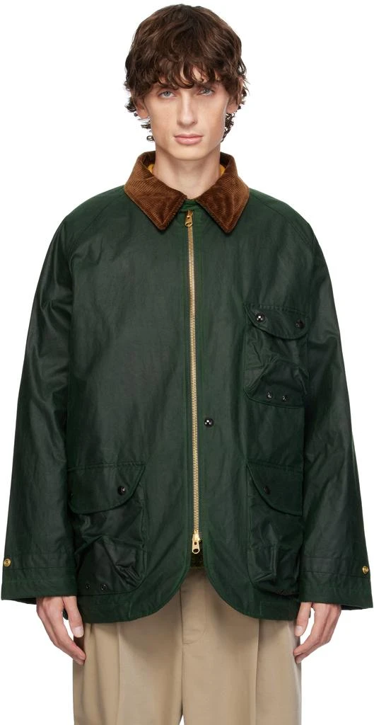 Drake's Green Waxed Coverall Jacket 1