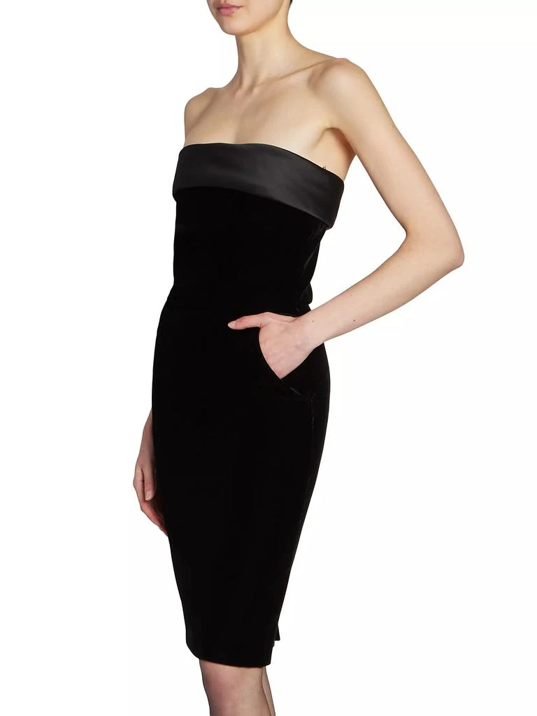 Yves Saint Laurent Strapless Pencil Dress in Velvet 3