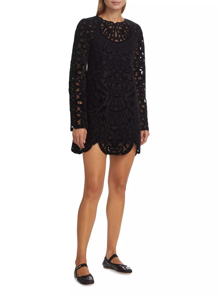 Sea Dana Embroidered Velvet Dress