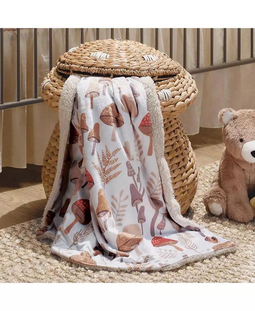 Lambs 
Ivy Baby Mushroom Meadow Soft White/Taupe Luxury Blanket 5