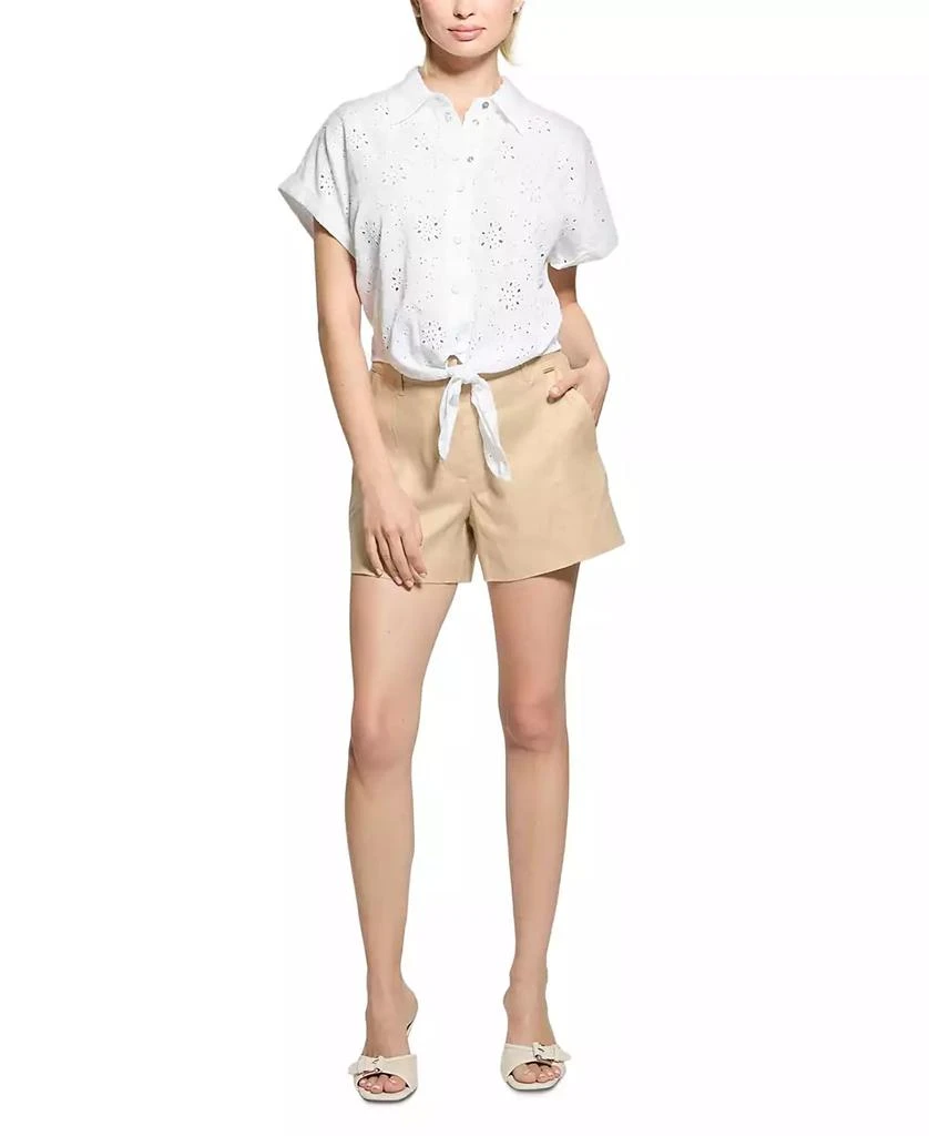 GUESS Women's Isabeau Linen-Blend High-Rise Shorts 1