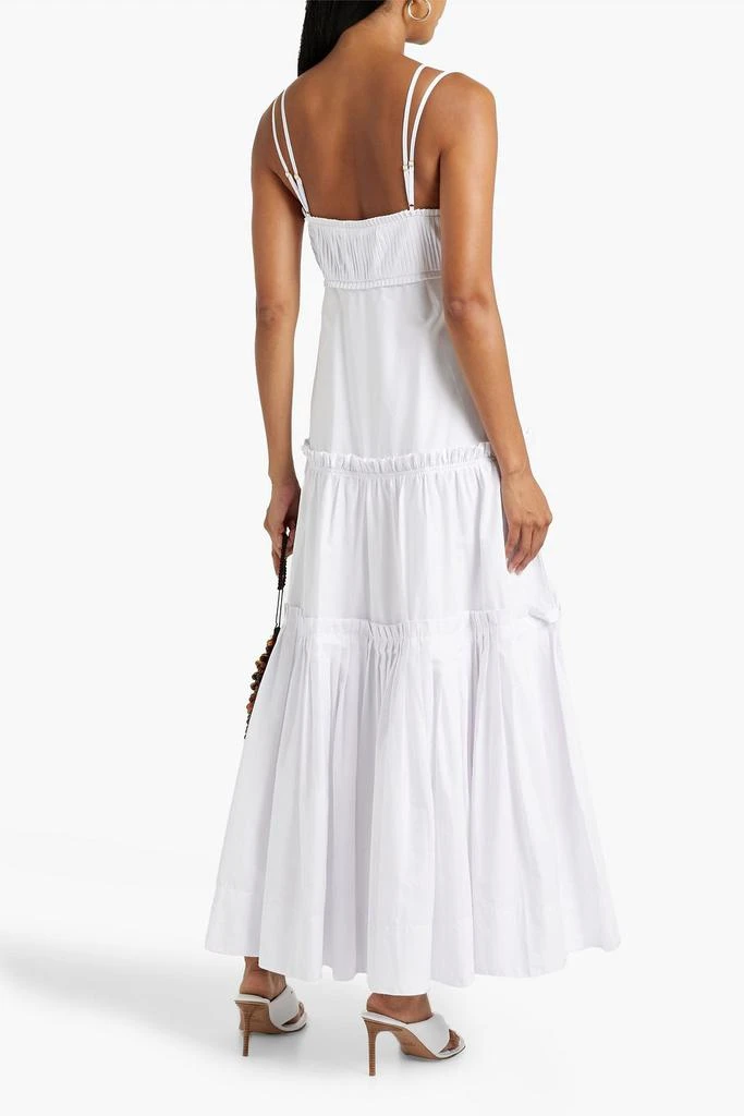 NICHOLAS Tiered pleated cotton-poplin maxi dress 3