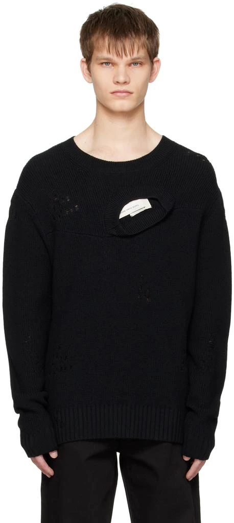 Feng Chen Wang Black Distressed Sweater 1