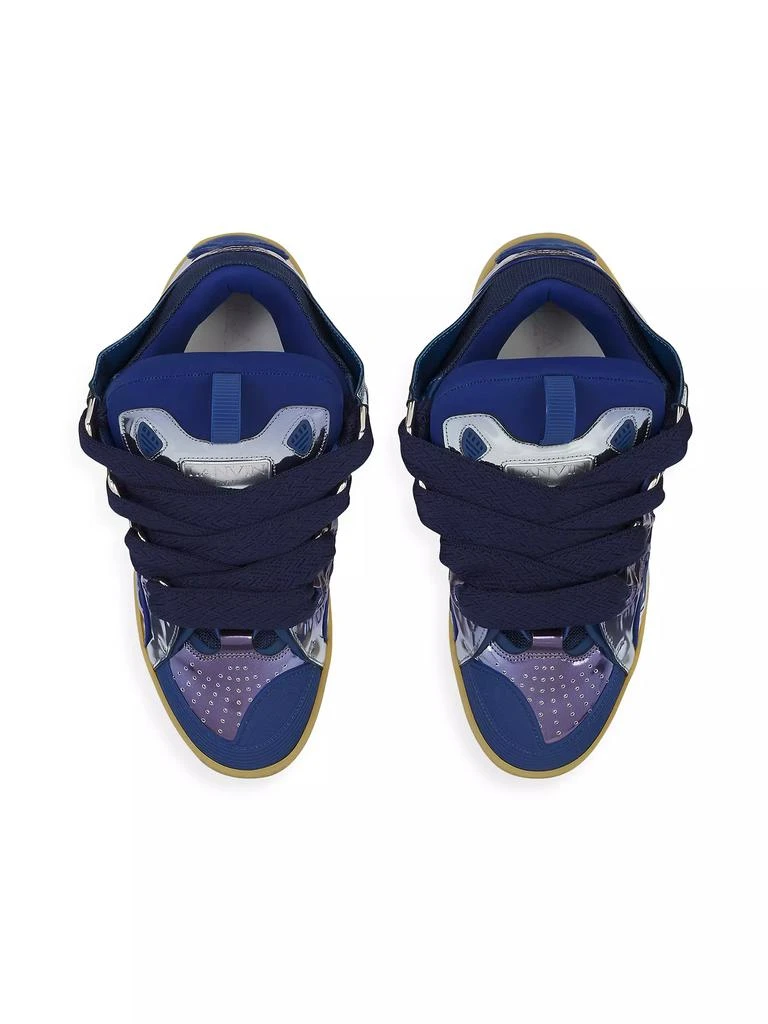 Lanvin Curb Sneakers in Metallic Leather 3
