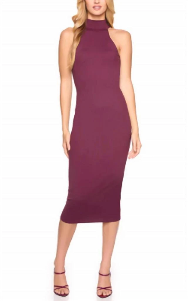 Mock Neck Midi Dress In Malbec  On Sale Now with Up to 49% Off | Discover  Exclusive Deals & Savings at BeyondStyle  Authentic Susana Monaco  women|clothing|dresses with Limited-Time Discounts, Free
