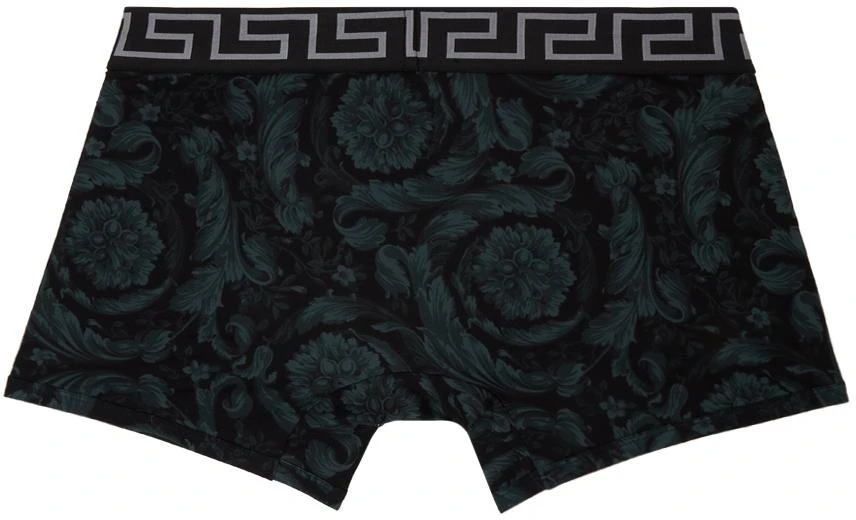 Versace Black 
Gray Barocco Long Boxers 2