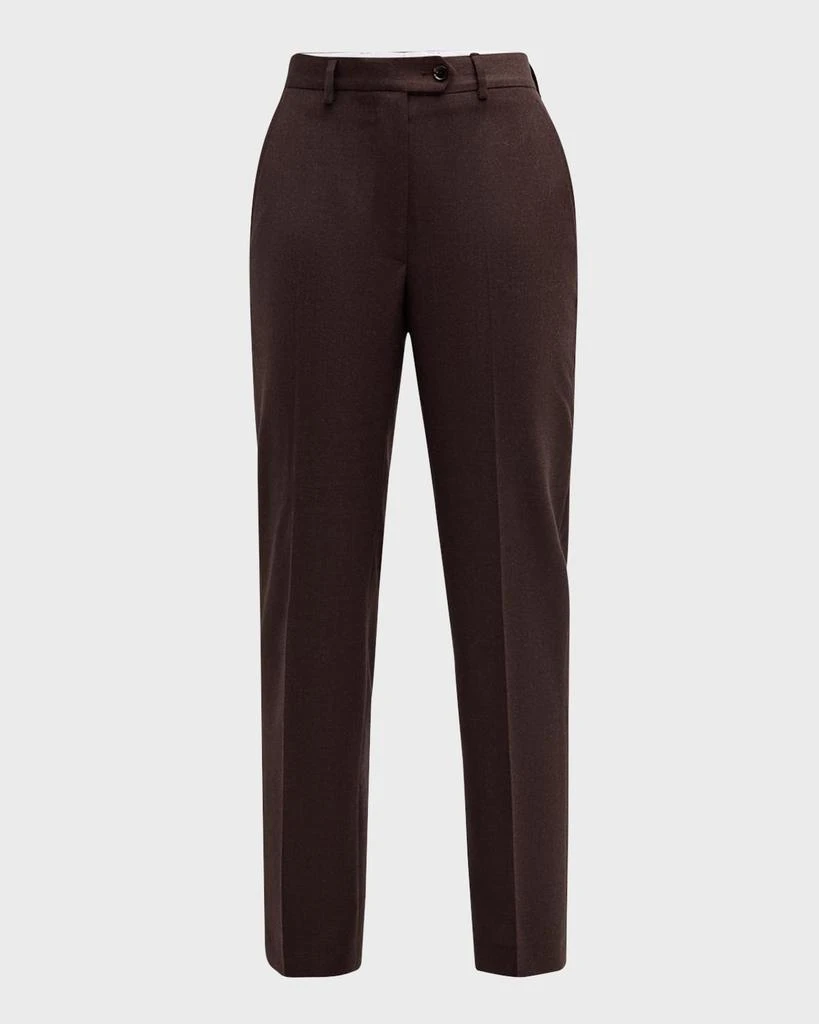 Kiton Mid-Rise Straight-Leg Crop Wool Pants 1