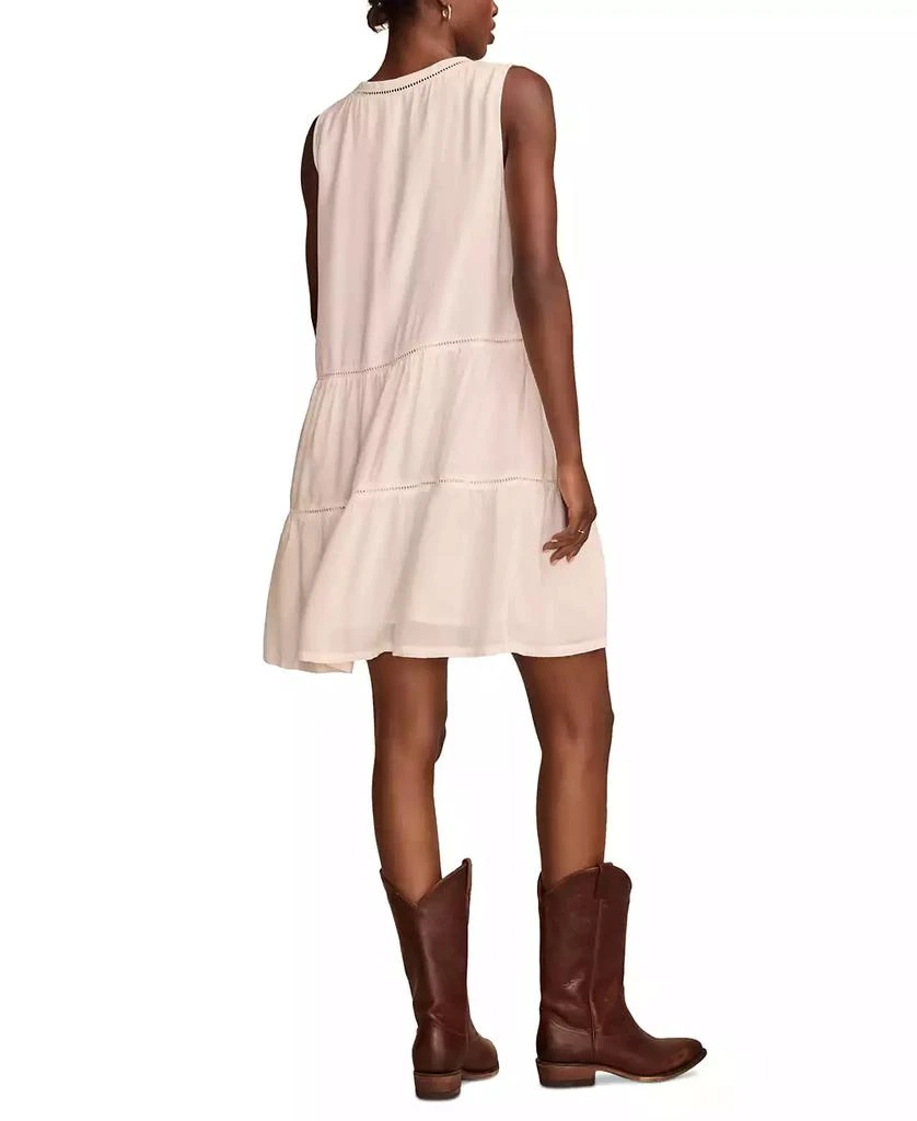 chinese dress ladies Lucky Brand Lace Trim Ruffle Shoulder Flounce Floral Mini Dress – Letay  Store main image 0