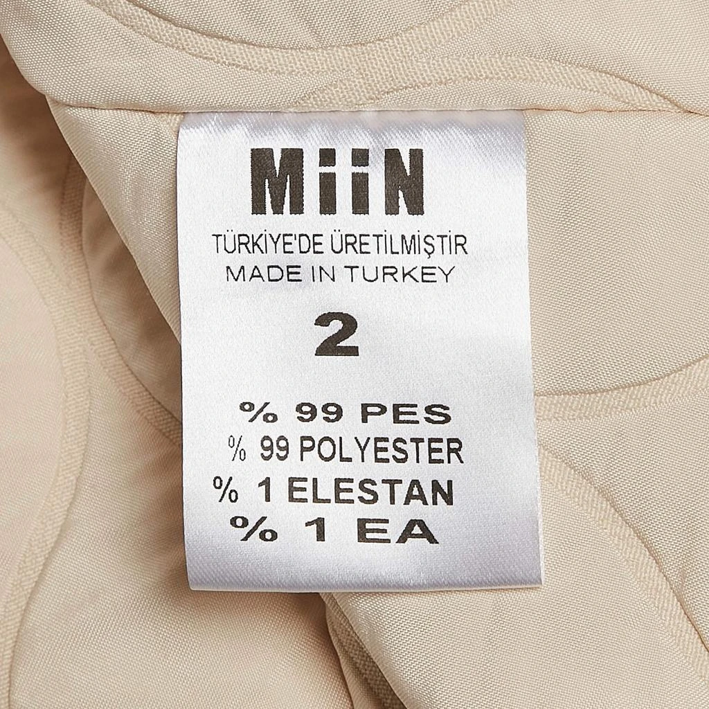 MIIN MIIN Cream Crepe Quilted Jacket and Pants Set M 5