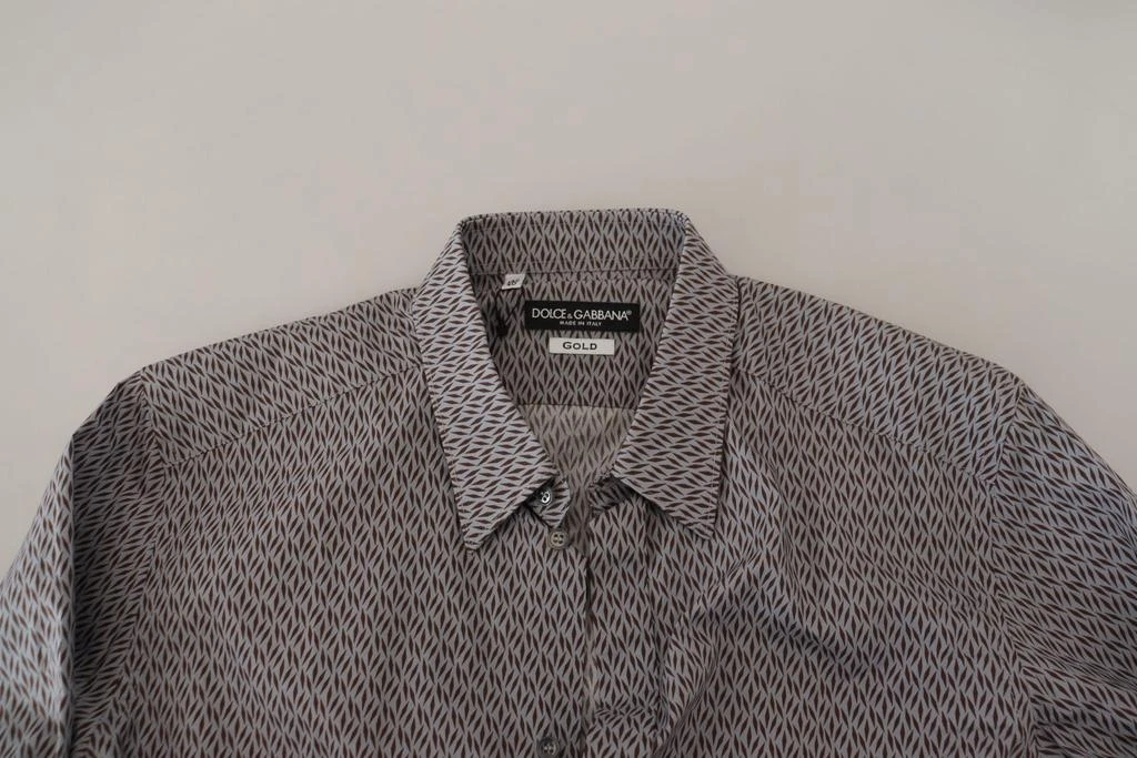Dolce 
Gabbana Dolce 
Gabbana Gray Brown GOLD Slim Fit Dress Formal Shirt 5