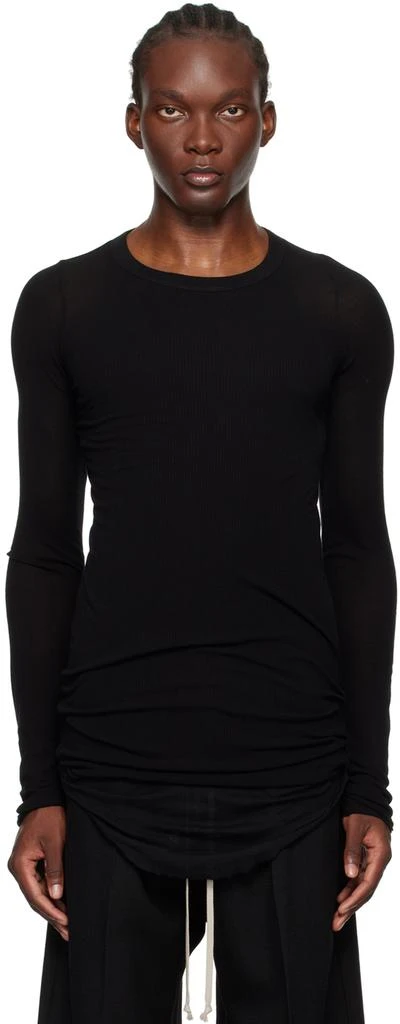 Rick Owens Black Porterville Rib Long Sleeve T-Shirt 1