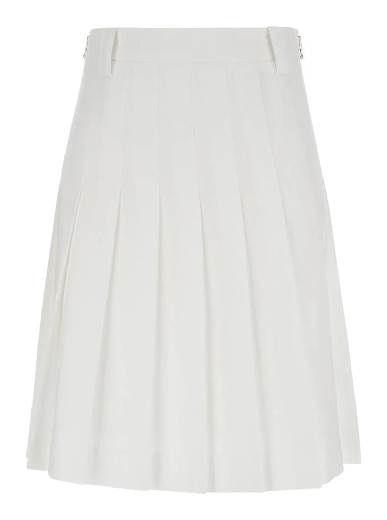 Dunst White Midi Pleated Skirt In Techno Fabric Woman 1