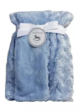 Tendertyme Baby Boys Curly Plush Blanket, Blue
