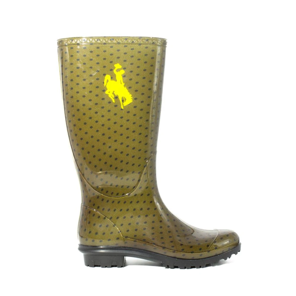 Gameday Boots University of Wyoming Polka Dot Round Toe Rain Boots 1