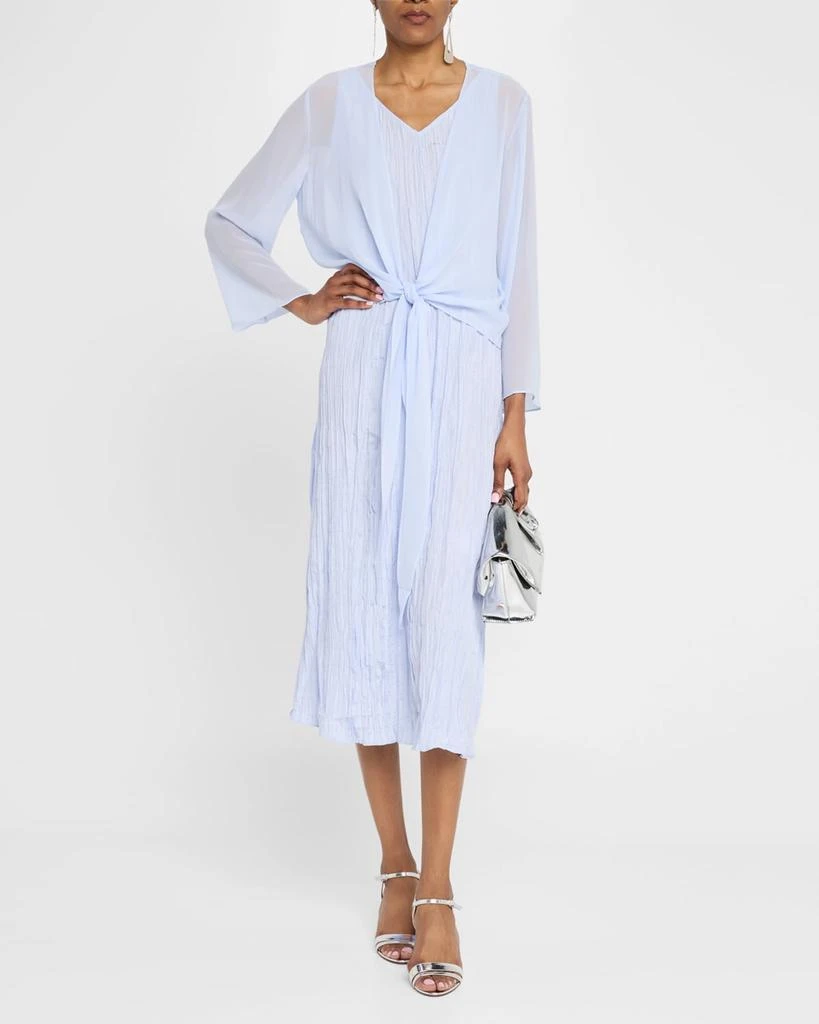 Eileen Fisher Sleeveless Crinkled Silk Midi Dress 2