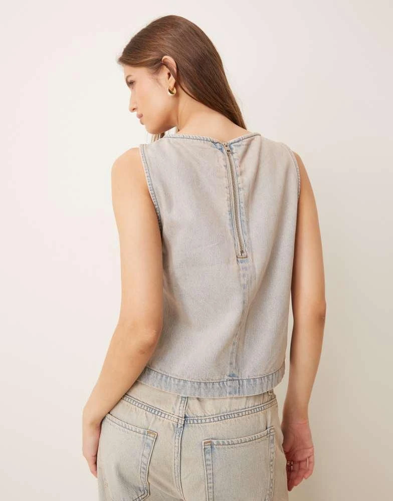 JJXX JJXX co-ord denim top with side detail in light blue wash 4