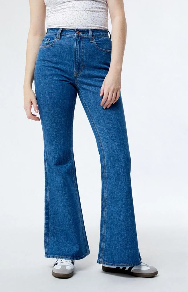 PacSun Eco Stretch Dark Indigo High Waisted Flare Jeans 1