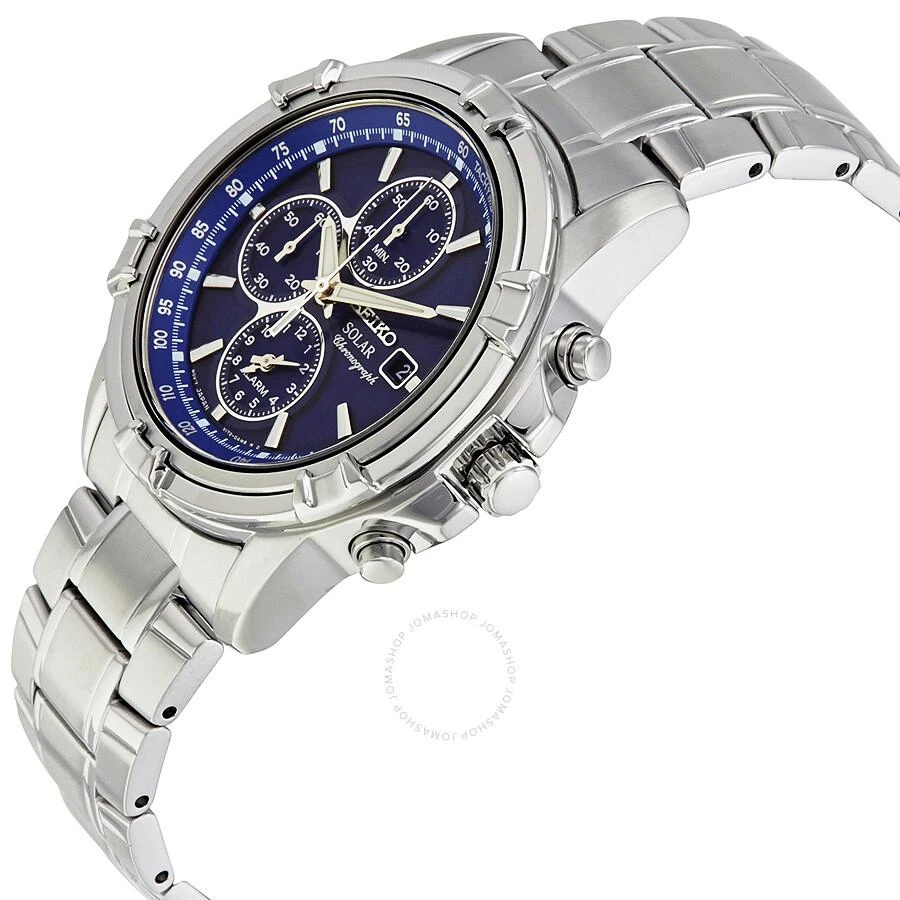 Seiko Solar Alarm Chronograph Blue Dial Men's Watch SSC141 2